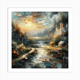 Sunset In The Mountains 4 Art Print