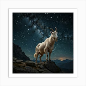 Goat In The Night Sky 6 Art Print