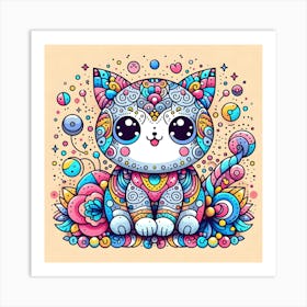 Psychedelic Cat 4 Art Print