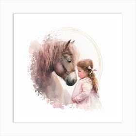 Little Girl And Horse Art Print