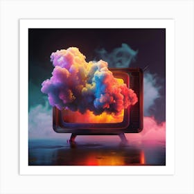 Tv In The Clouds 3 Art Print