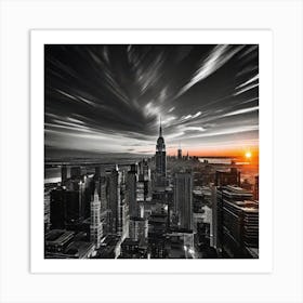 Sunset In New York City 6 Art Print