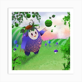 Fantasy Creature With A Flying Apple Art Print