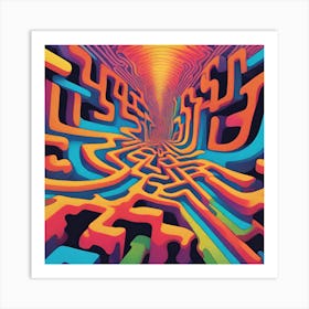 Psychedelic Maze 2 Art Print