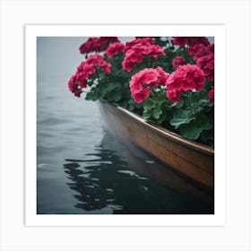 Geraniums In A Boat 1 Art Print