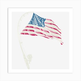 Hot Trend American Us Flag Fishing Rod Patriotic 4th Of Art Print