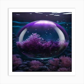 Purple Coral In A Bubble Art Print