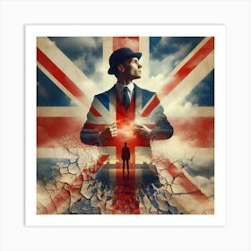 A british flag, a man 4 Art Print