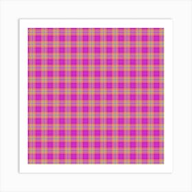 Pink Plaid Fabric 2 Art Print