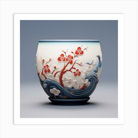 Japanese Style Decorated Pot Art Print