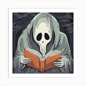 Ghost Reading A Book Art Print