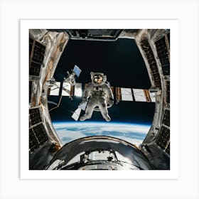 Astronaut In Space 3 Art Print