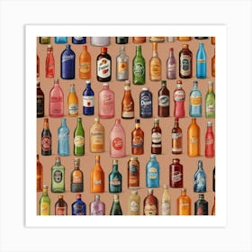 Default Drinks In Bottles Of Popular Brands Aesthetic 0 Art Print