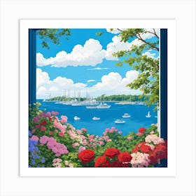 Coastal Maine Botanical Gardens Usa Illustration Art Print 3 Art Print