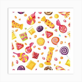 Candy Seamless Pattern Art Print