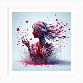 Abstract Woman With Red Hair Art Print