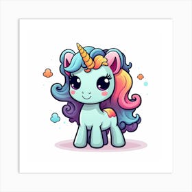 Unicorn With Rainbow Mane 28 Art Print