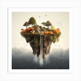 Waterfall Island Art Print