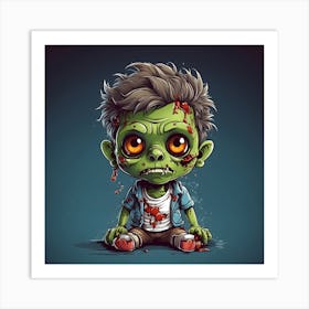 Little Zombie Boy Art Print