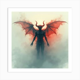 Demon Soul Emerging From A Watercolor Ethereal Mist 1 Art Print