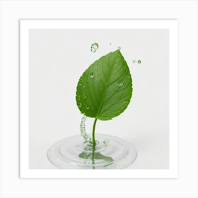 Water Drop On A Leaf Art Print