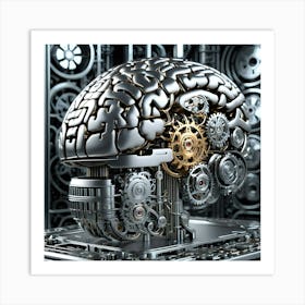 Metal Brain Of A Robot 9 Art Print