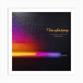 A Vibrant Digital Painting Of A Thanksgiving Themed Gradient Splash Radiating From A Corner On A Da (6) Art Print