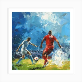 A Football Game Oil Painting Illustration 1718670893 2 Art Print