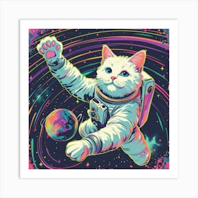 Cat In Space Art Print