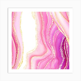 Sparkling Pink Agate Texture 05 1 Art Print