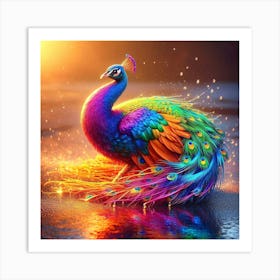 Colorful Peacock Art Print