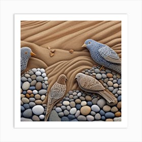 Birds In The Sand Poster