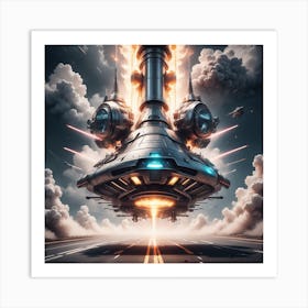 Futuristic Spaceship Art Print