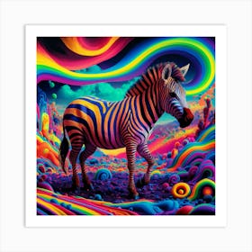 Psychedelic Zebra Art Print