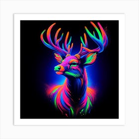 "Chromatic Majesty" is a digital art piece that brings the wild's majesty into the future with its vibrant, neon-infused portrayal of a stag. The electric hues pulse with life, casting a glow that seems to breathe energy into the room. This visually stunning piece combines the natural poise of the stag with a psychedelic color palette, creating a striking contrast against the dark background. It's a perfect choice for contemporary art lovers and those who want to make a bold statement in their living or working space. "Chromatic Majesty" is not just a depiction of wildlife; it's an immersive experience that radiates the power and grace of nature in an extraordinary spectrum of light. Art Print