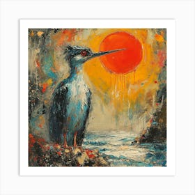 Heron At Sunset 1 Art Print