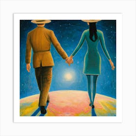 Couple Holding Hands Art Print