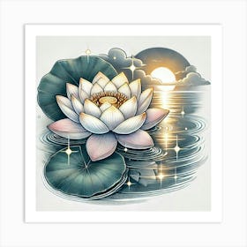 Tattoo Lotus 2 Art Print