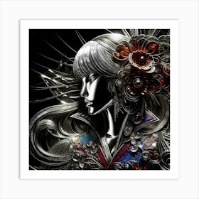 Japan Traditional Geisha Illustration By Ad 14 Art Print