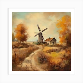 Vintage Oil Painting, Farmhouse Wall Decorations, Vintage Landscape, Printable Wall Art, Vintage Landscape Oil Painting.
18Windmills. Art Print