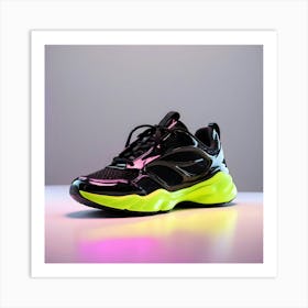 Neon Sneakers Art Print