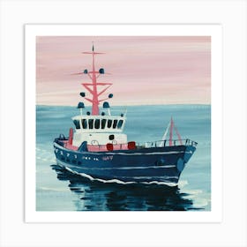 Pink Navy Art Print Painting Poster Art Print