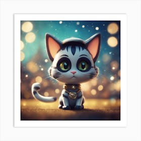 Emo glam kitty Art Print