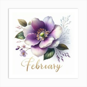 Violet - February Birth Flower Art Print