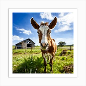 Head Horse Rural Farm Goat Nature Field Mammal Pony Animal Grass Cow Equestrian Pasture (6) Art Print