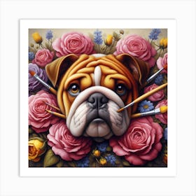 Bulldog Painting 1 Art Print