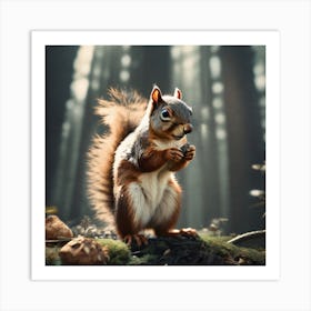 Squirrel In The Forest 182 Art Print