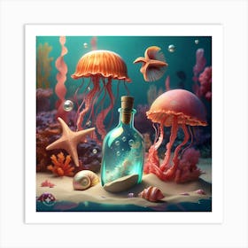 Bottle At The Bottom Of The Sea 2 Art Print