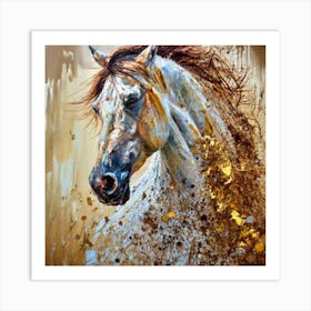 Oil Paint Brush Strokes Sparkles Glitter An (1) Art Print