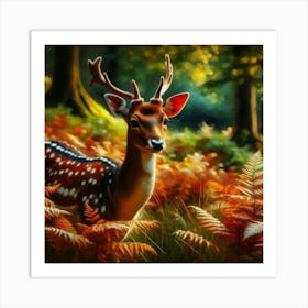 Deer In The Forest Art Print